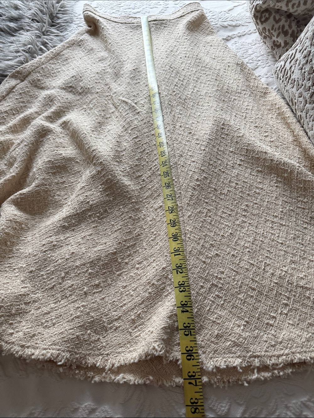 Zara Cream Textured Boucle A-Line Midi/ Boot Skirt sm - Picture 5 of 5